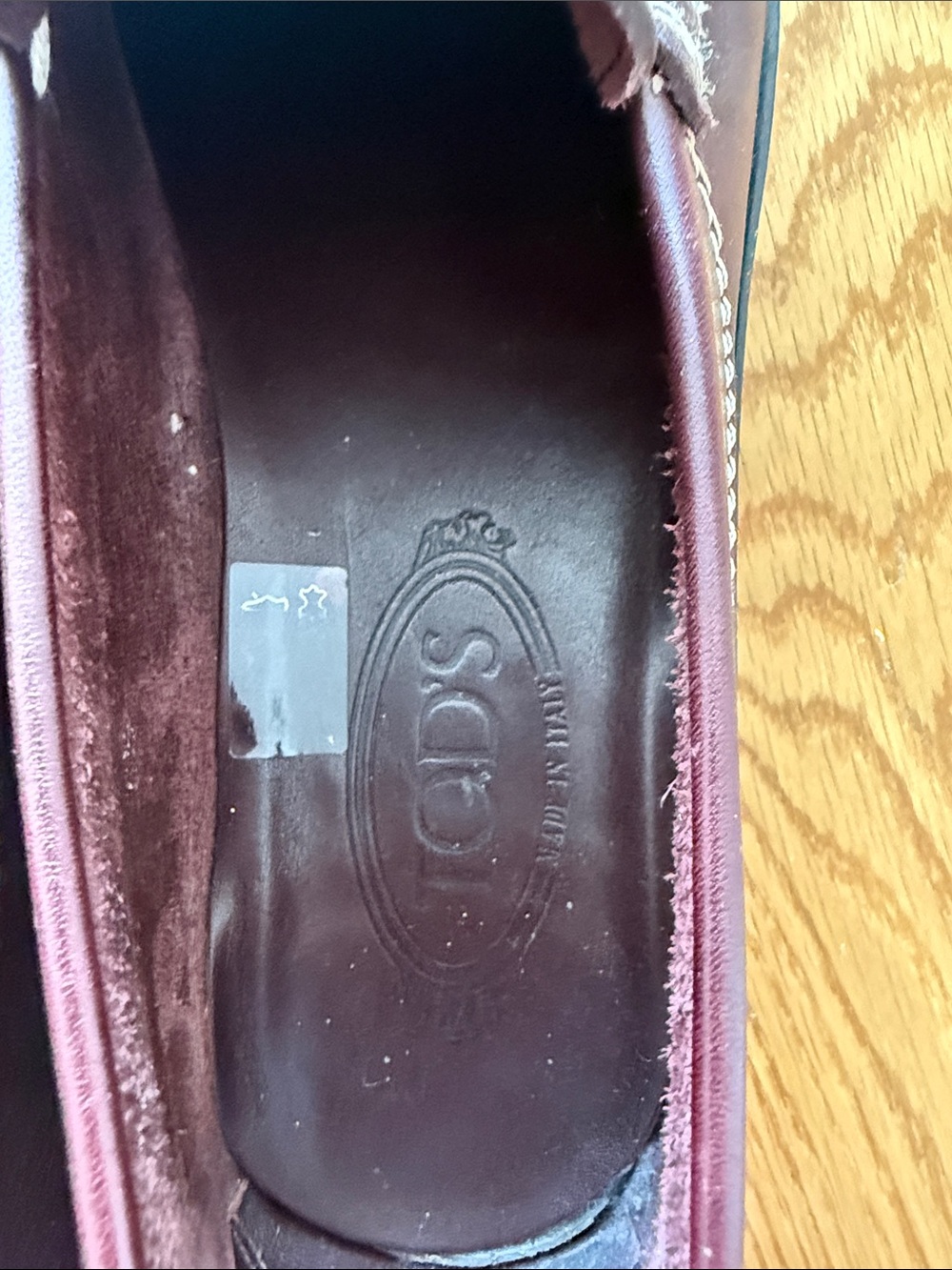 Tod's Dark Brown reddish Leather Penny Loafers with Contrast Stitching - Picture 3 of 9
